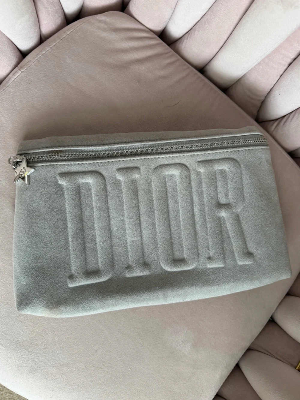 Dior Beaute Gray Cosmetic Bag w/ Star Charm ⭐️